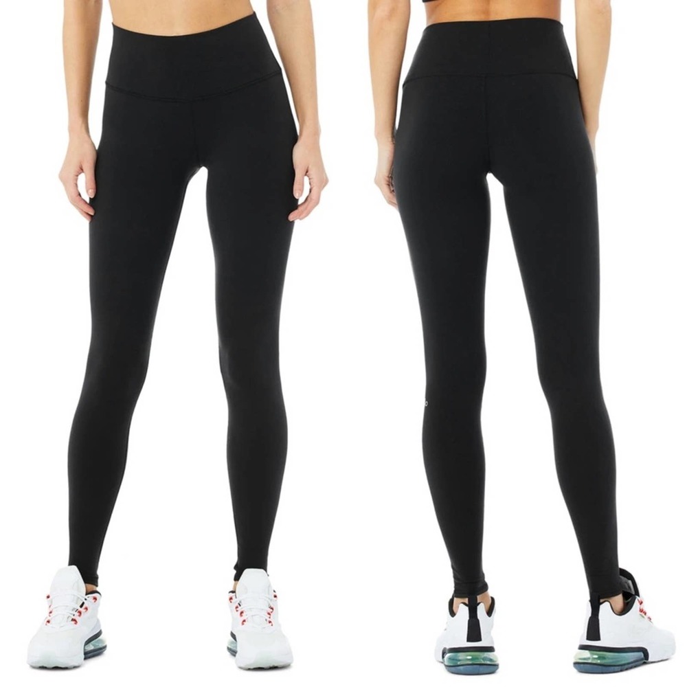 Alo Yoga Black Crackle High Rise Air Brush Leggings Size Small